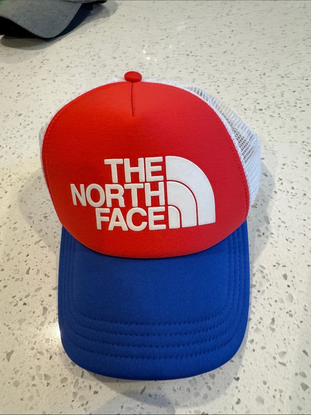 The North Face Kids Trucker Hat - Red Front, Blue Brim